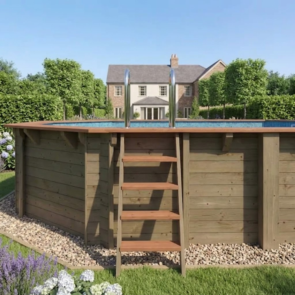 Belgravia Stretched Octagonal Wooden Swimming Pool Kit (5.6m x 3.7m) - Image 2